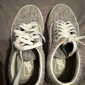 Vans Light Gray and White Casual Sneakers